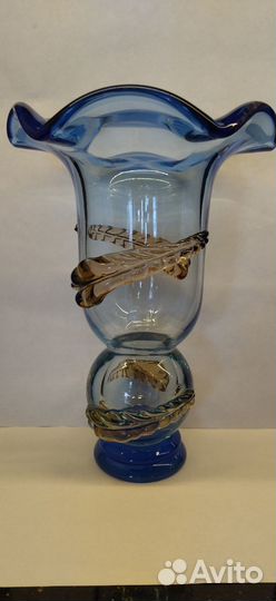 Ваза цветное стекло винтаж. СССР