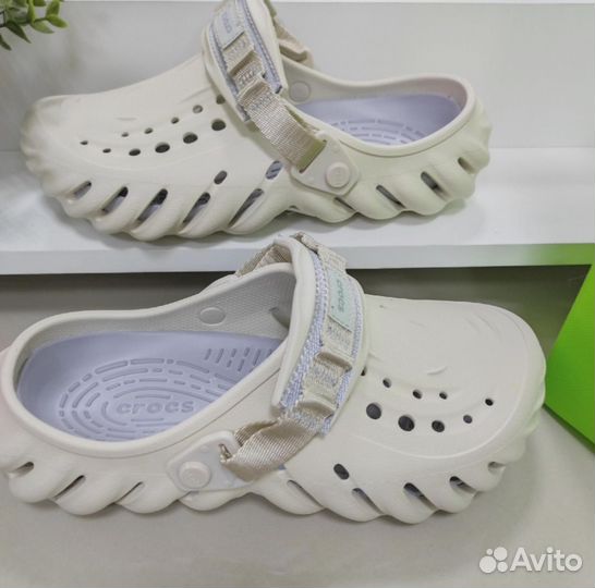 Сабо Crocs echo clog бежевые