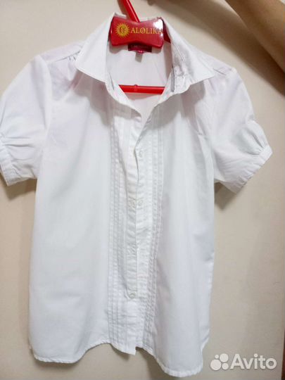 Блузка школьная, белого цвета, размер 140