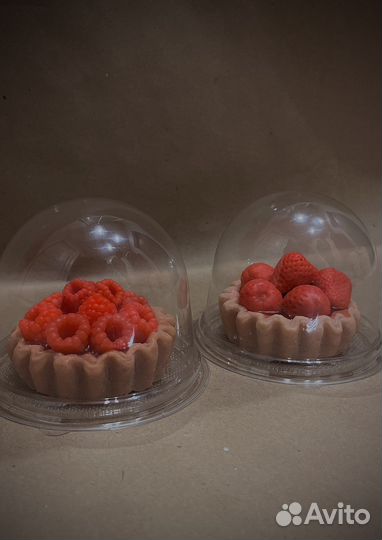 Мыло ручной работы, тарталетка с малиной/клубникой