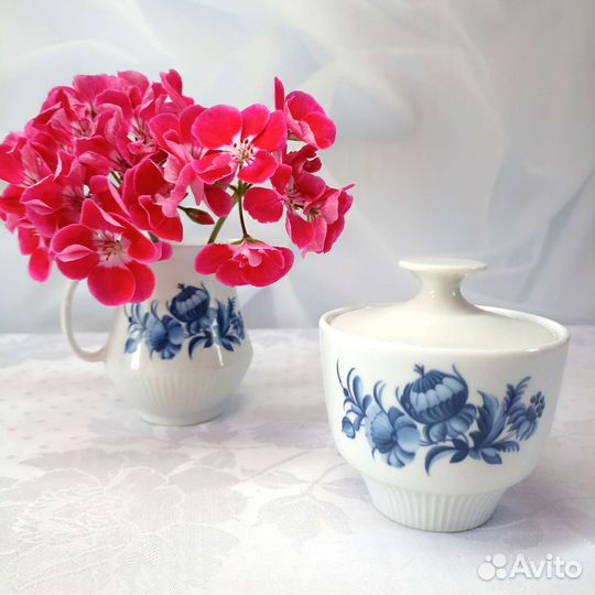 Сахарница и молочник Колдитц, ГДР, 