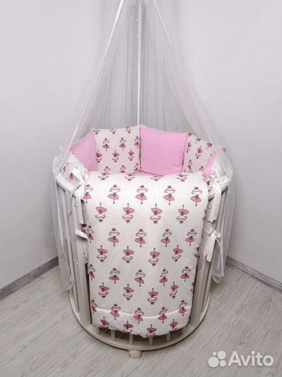 Набор в кроватку новорожденного для девочки новый