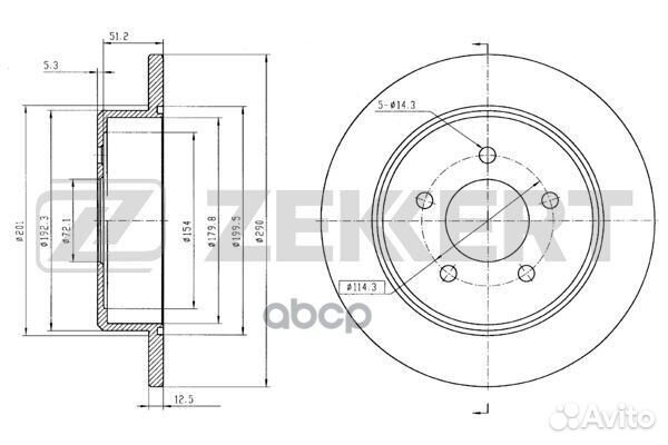 Диск торм. зад. dodge Caravan IV 01- Chrysler