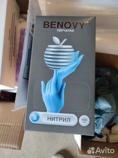 Перчатки нитриловые benovy 200шт. Размер М