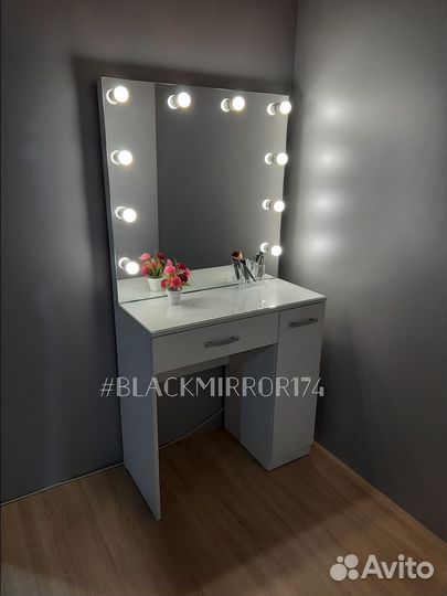 Гс1дб80 Гримёрный стол с безрамным зеркалом