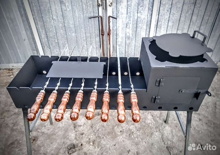 Мангал с печью под казан