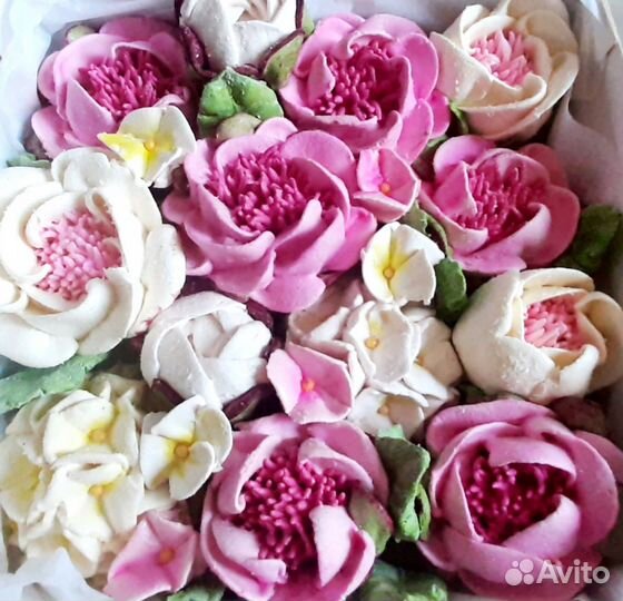 Коробочки и букеты из зефирных цветов