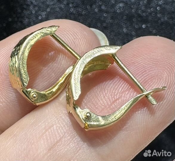 Золотые серьги мини конго 585 проба