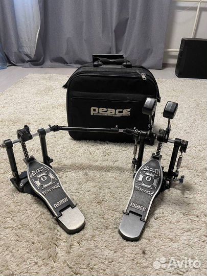 Двойная педаль для бас барабана Peace