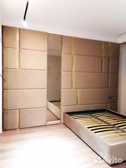 Стеновая панель кровать мягкая