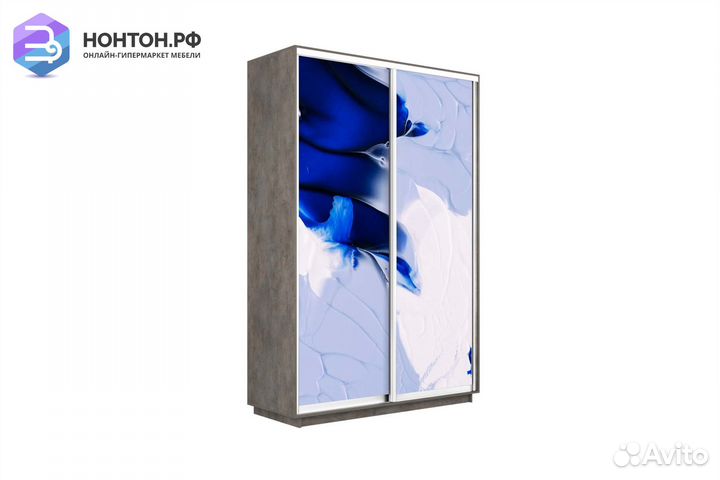 Шкаф-купе 2-х дверный Нонтон фото №1010 / бетон