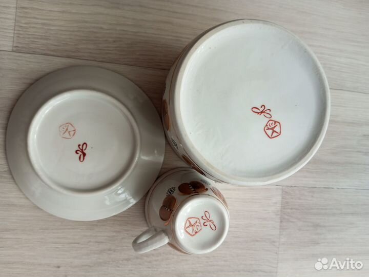 Кофейный сервиз фарфоровый СССР. Полоное