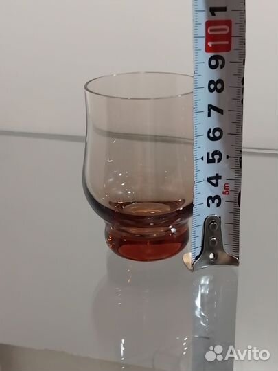 Набор коньячных рюмок цветное стекло, неман, СССР