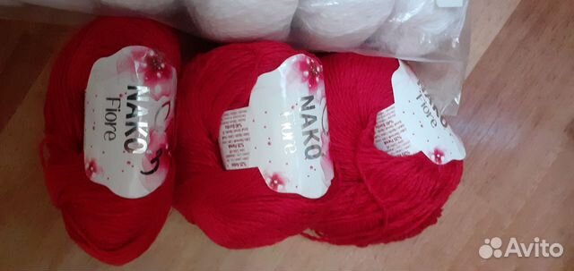 Пряжа Nako fiore Нако фиоре красная купить в Москве | Хобби и отдых | Авито