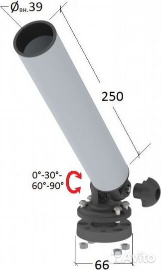 Держатель спиннинга наклонный, алюминий
