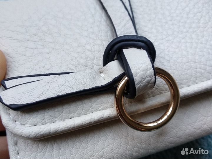 Новый кошелёк женский белый эко пу 7,5х9,5 клапан