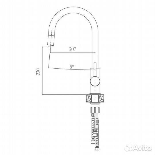 Смеситель для кухни Haiba hb70304-5 Хром