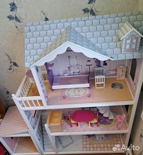 Кукольный домик для барби с мебелью