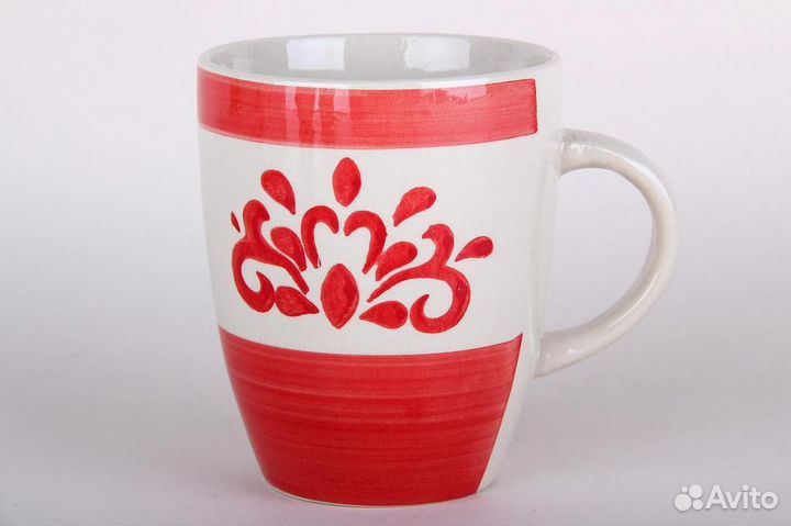 Кружка 360мл дамаск бордовый Фарфор/RX010/кр