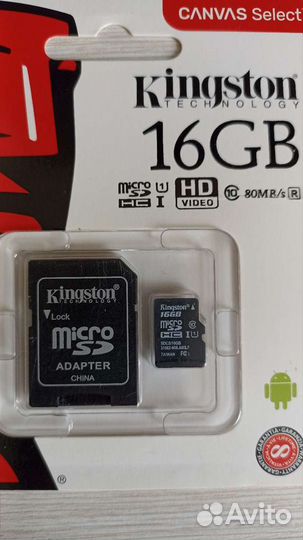 Карта памяти MicroSD 16 гб