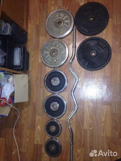 Кривой гриф с блинами