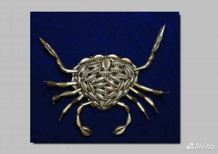 Фигурка краб. Пивные пробки (крышки) кронен