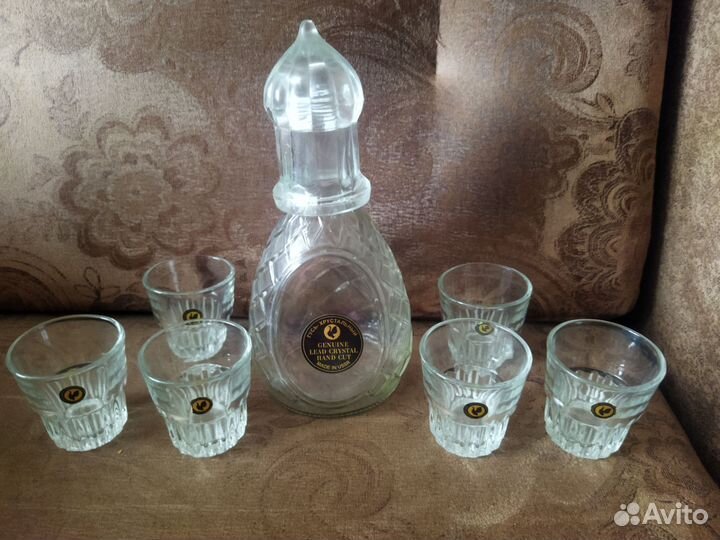 Штоф с рюмками Гусь-Хрустальный