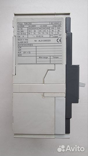 Выключатель автоматический 250A ABB Tmax T3N 250
