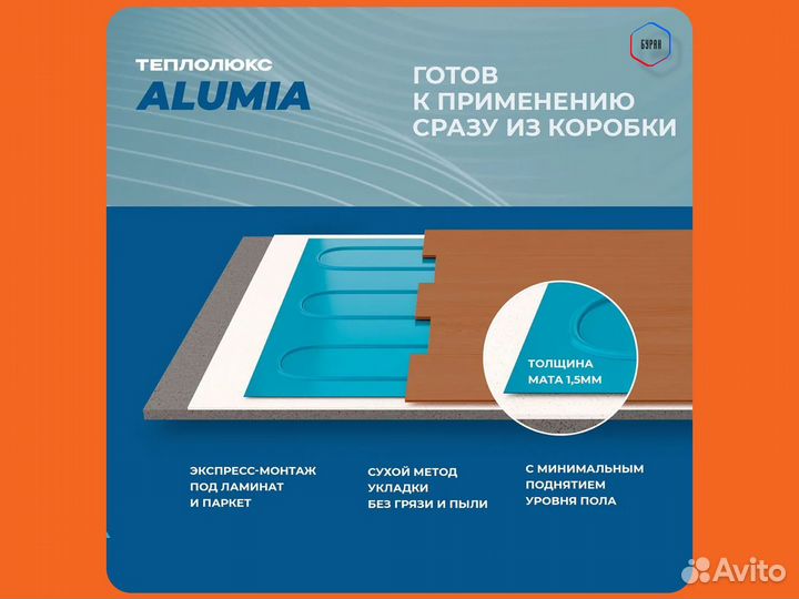 Теплый пол Теплолюкс Alumia 8,0 кв.м