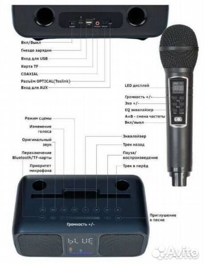 Караоке система с двумя радиомикрофонами sdrdsd318