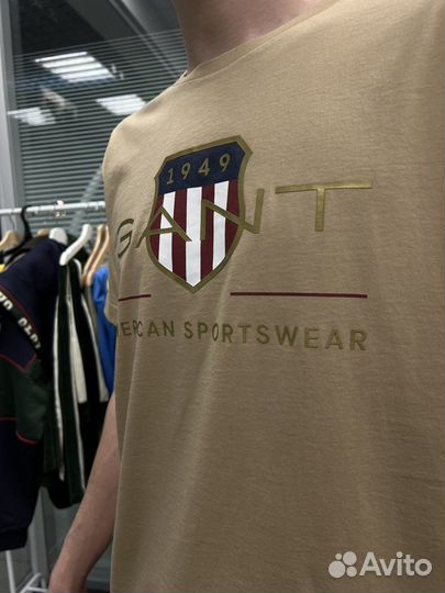 Футболка gant бежевая оригинал