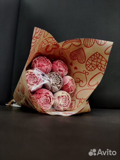 Шоколадные Пионы - 7 шт в Букете