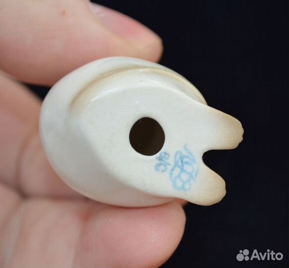 Мини фарфоровая статуэтка- белый хомяк.лфз