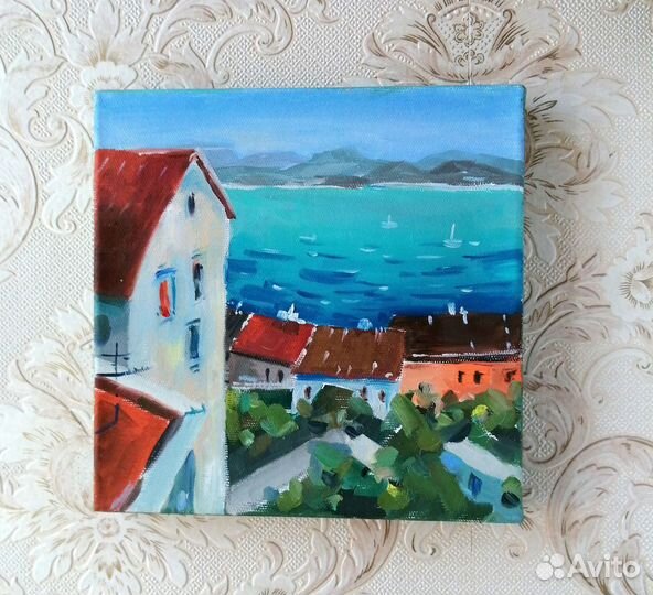 Картина масло холст морской пейзаж Крым