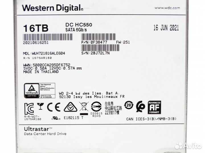 Жесткий Диск Western Digital 0F38477 16TB SATA HDD