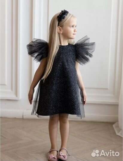 Платье для девочки нарядное черное