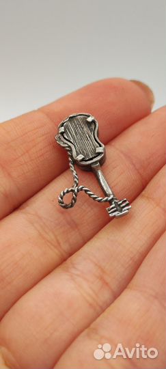 Подвес шарм Гитара серебро винтажный 1960-1980-е