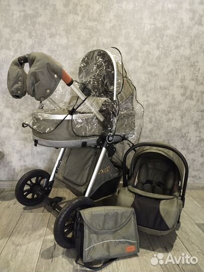 Коляска Luxmom V9 3в1 (зелёный )