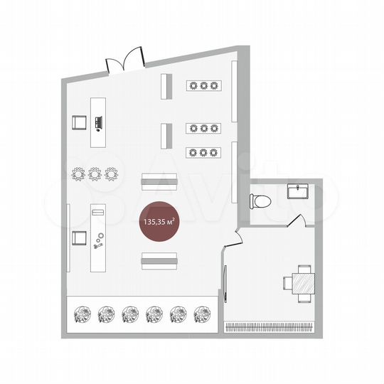 Помещение в самом центре Тюмени, 135.35 м²