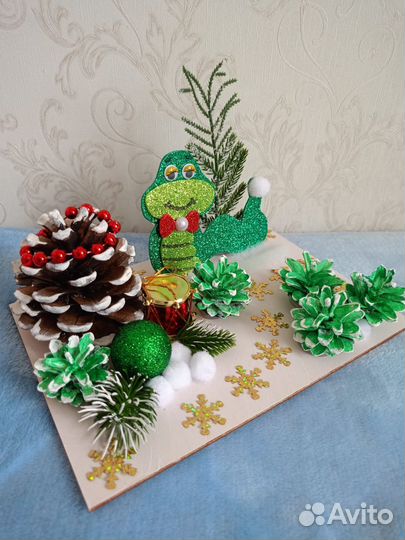 Поделка новогодняя зимняя змея в садик школу