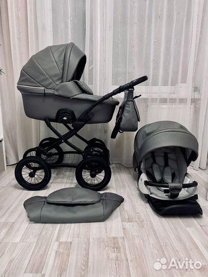 Коляска 2 в 1 экокожа