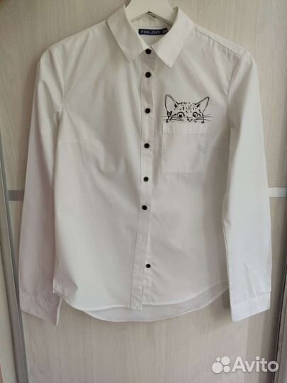 Рубашка детская белая xs 40р хлопок