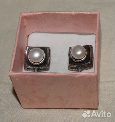 Серьги серебро бронницкий ювелир с жемчугом 8гр bo