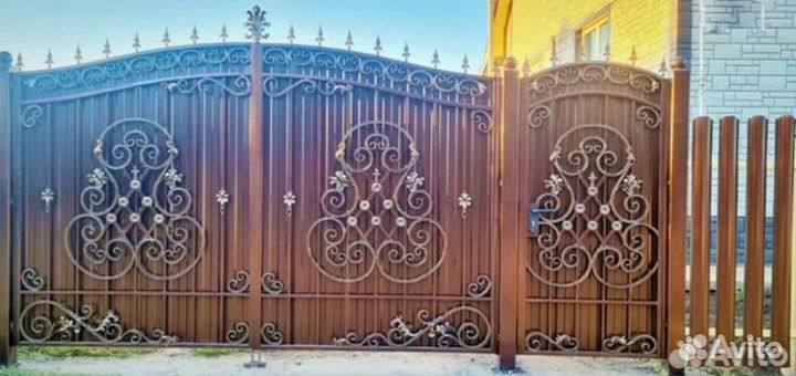 Кованные ворота и калитка