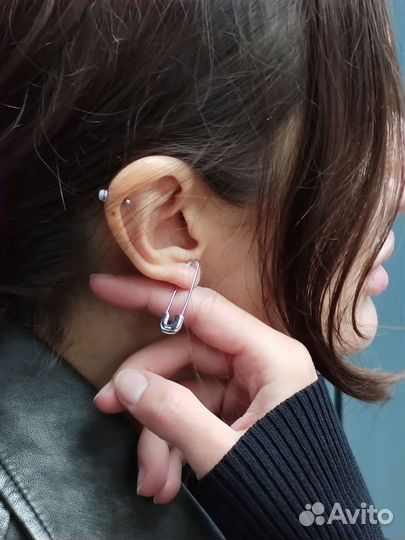 Серебряные серьги булавки