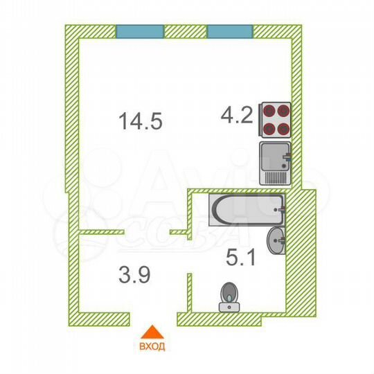 Квартира-студия, 27,6 м², 17/24 эт.