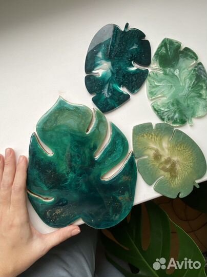 Картина, поднос, часы из эпоксидной смолы