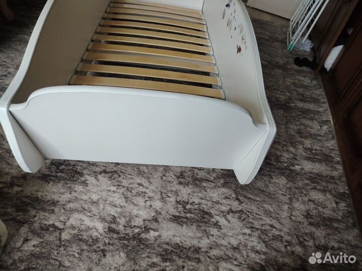 Детская кроватка машинка с матрасом