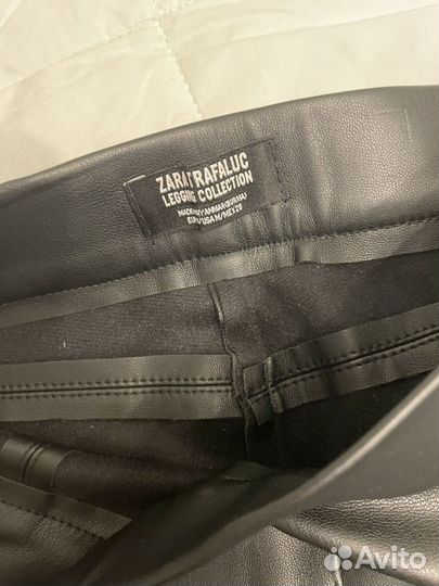 Zara кожаные леггинсы M
