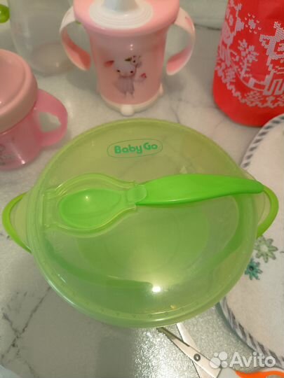 Детская посуда и горка